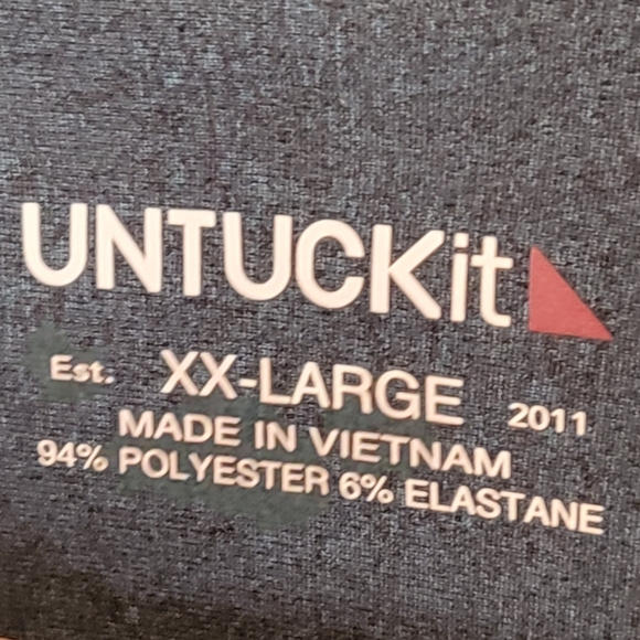 Untuckit Performance Stretch Button Down Shirt Size XXL Blue - Green - Picture 4 of 6